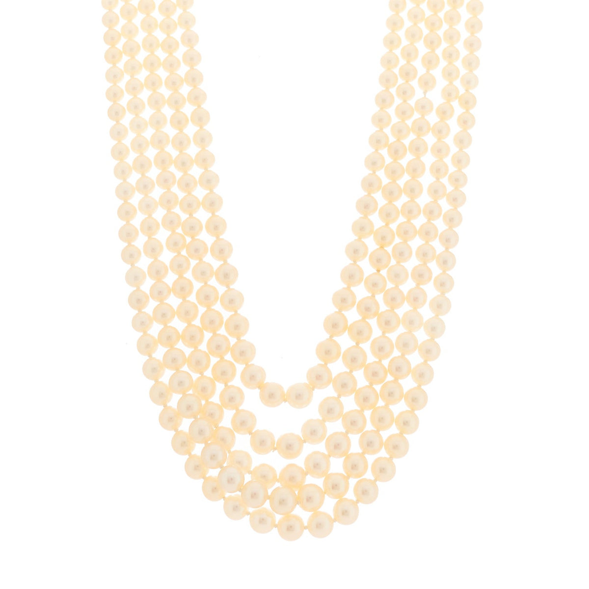 Sterling Silver Freshwater Pearl 4.5-7mm Ziegfeld 5 Strand Graduated Pearl Necklace