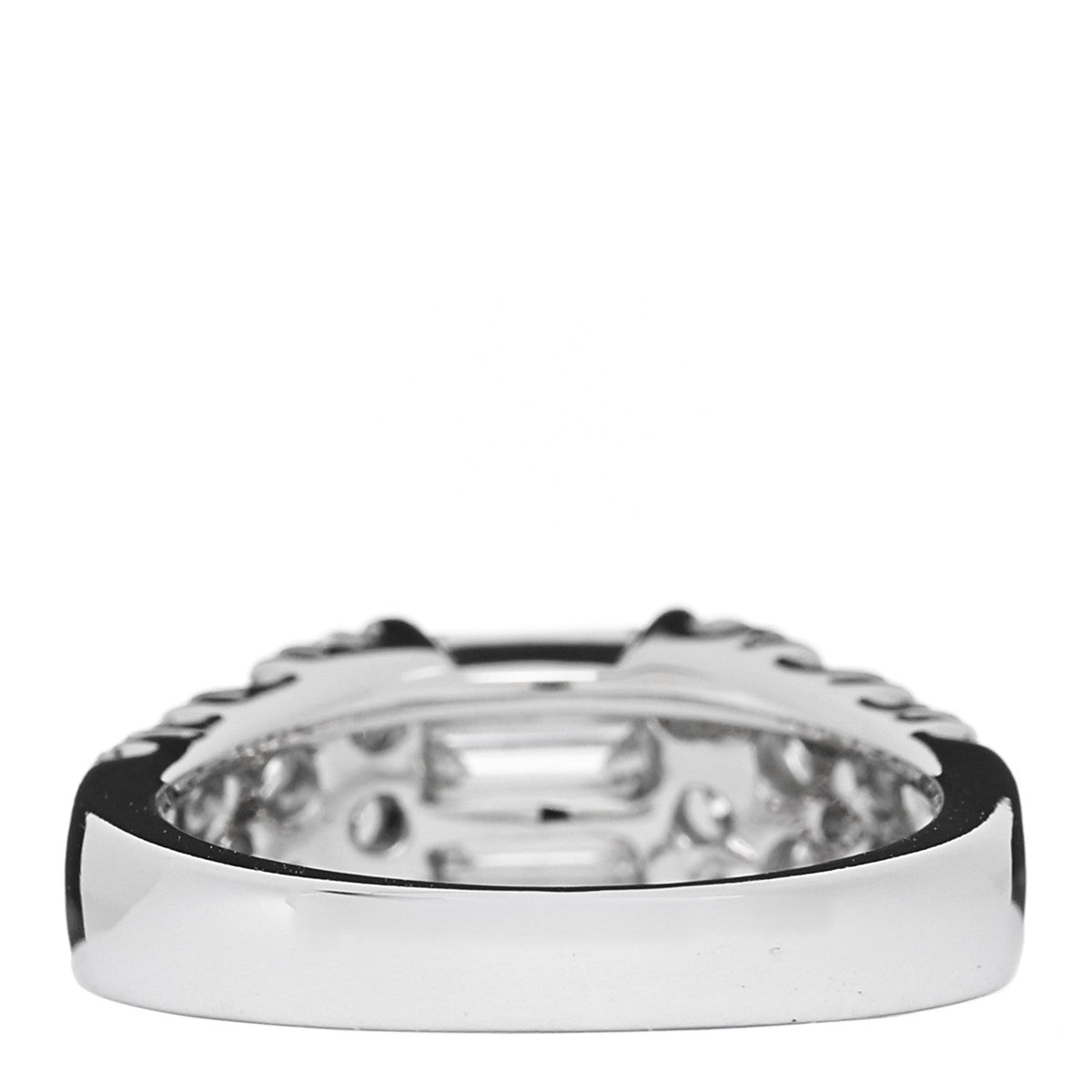 18K White Gold Diamond 1.92ctw Baguette Round Cut Ring 50 5.25