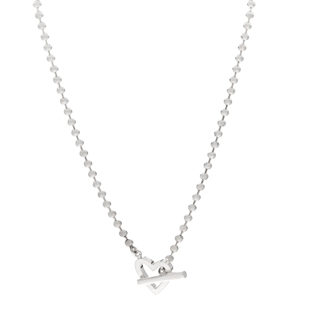 Sterling Silver Heart Toggle Necklace