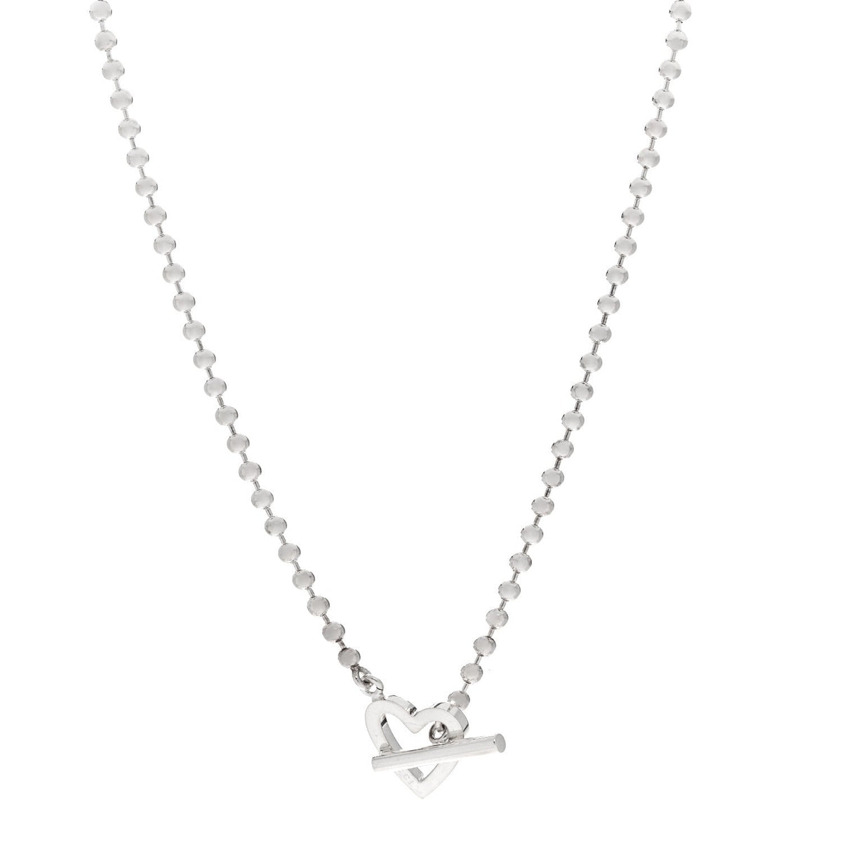 Sterling Silver Heart Toggle Necklace