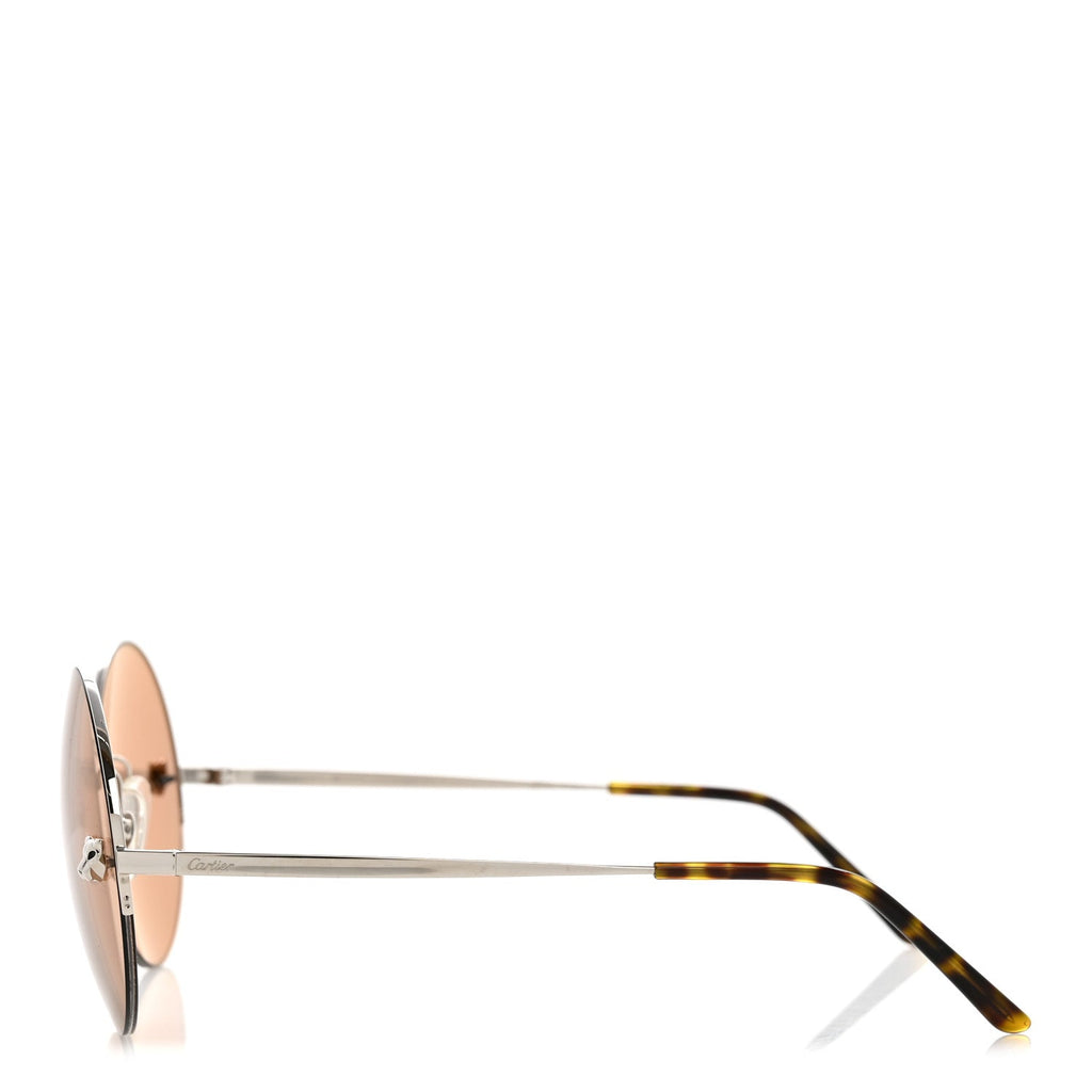 Panthere De Cartier Round Sunglasses CT0022S 003 Silver
