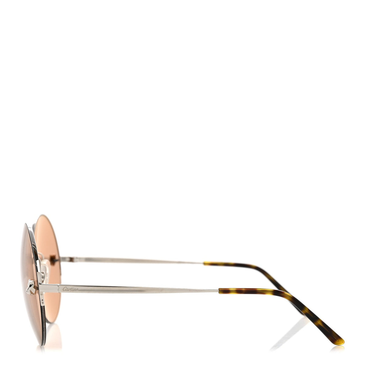 Panthere De Cartier Round Sunglasses CT0022S 003 Silver