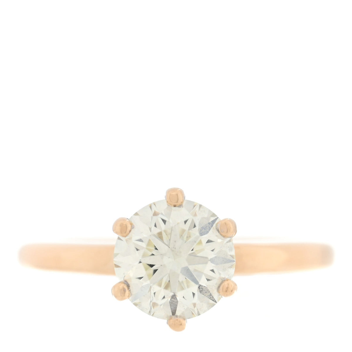 14K Yellow Gold Diamond 1.90ct Solitaire Engagement Ring 52 6