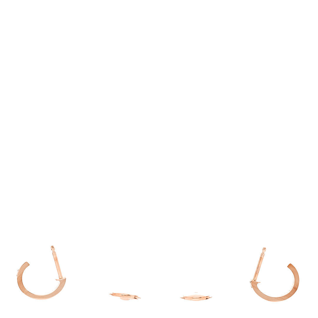 18K Pink Gold Small LOVE Hoop Earrings