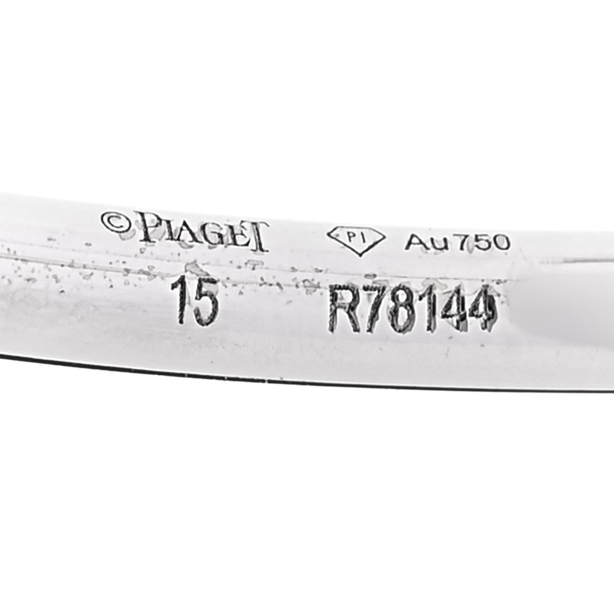 18K White Gold Diamond Thin Possession Open Bangle Bracelet