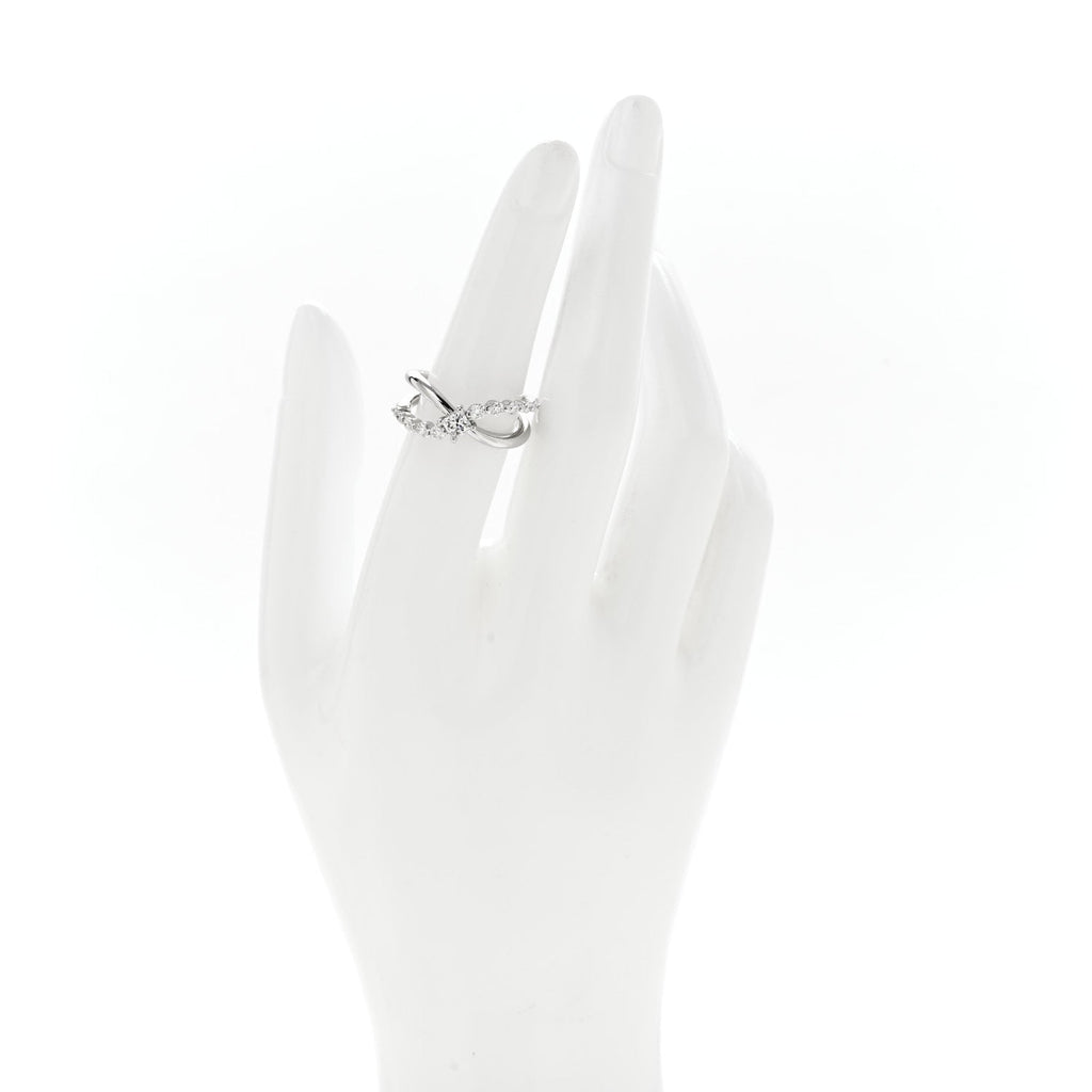 Platinum Diamond .69 Crossover Ring 53 6.5