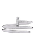 18K White Gold Diamond Double Juste Un Clou Ring 55 7.25