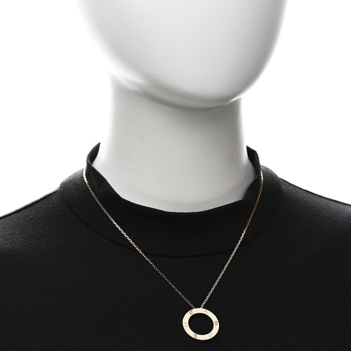 18K Pink Gold 3 Diamonds LOVE Pendant Necklace