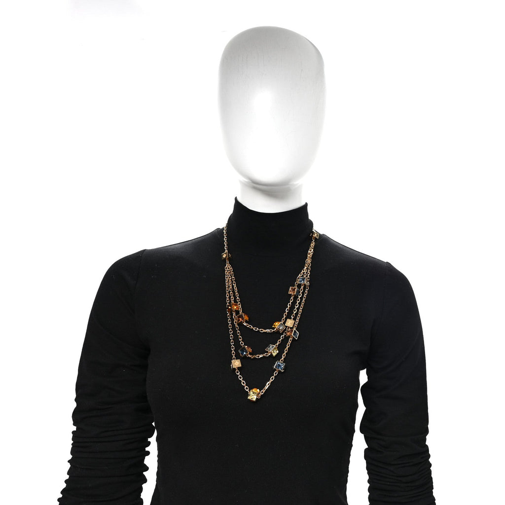 Swarovski Metal Gamble Long Necklace Gold Multicolor