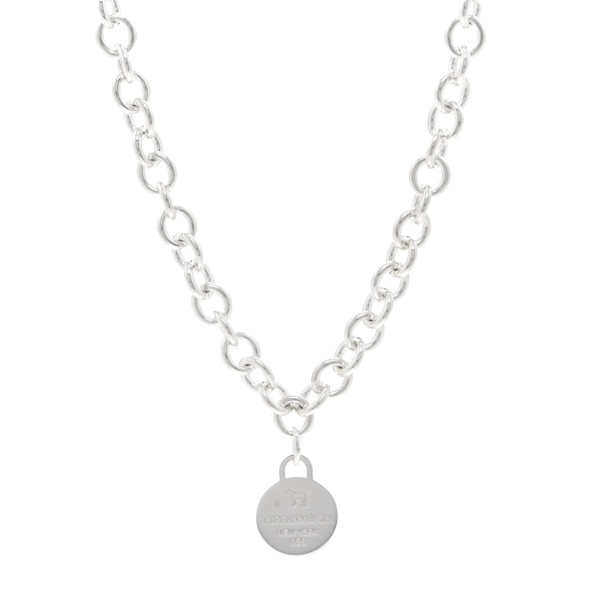 Sterling Silver Return to Tiffany X Beyonce Renaissance Round Tag Pendant Necklace