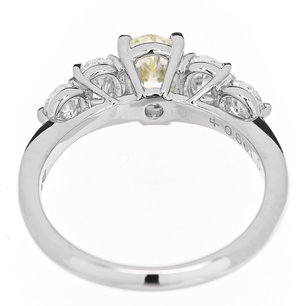 Platinum Yellow Diamond 1.71ctw Five Stone Ring 51 5.75