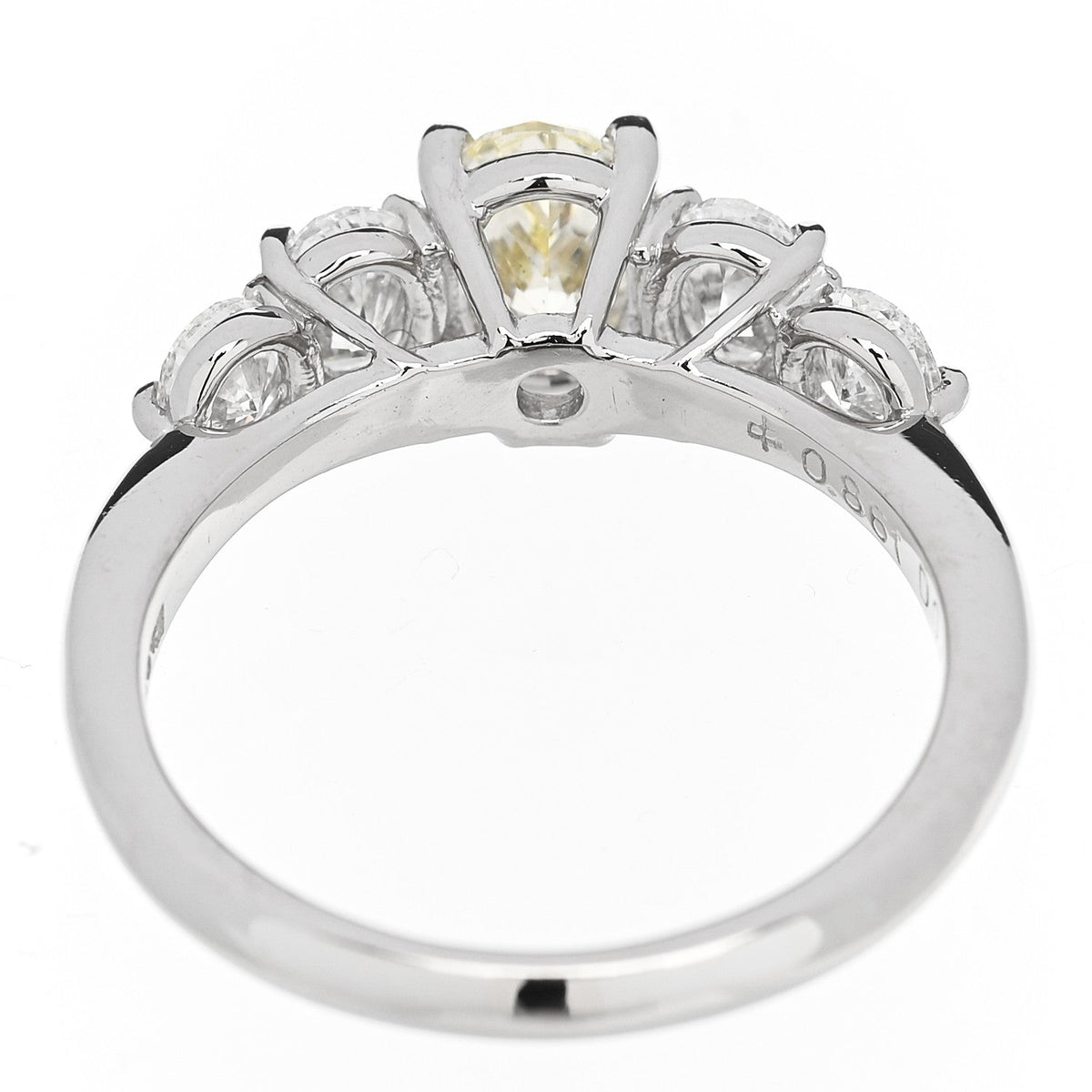 Platinum Yellow Diamond 1.71ctw Five Stone Ring 51 5.75
