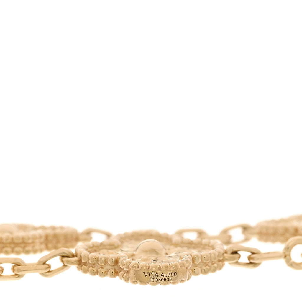 18K Yellow Gold 5 Motifs Vintage Alhambra Bracelet