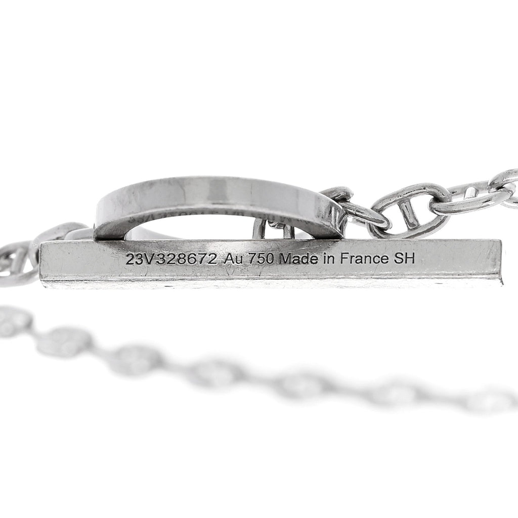 18K White Gold Diamond Chaine d'Ancre Contour Bracelet SH