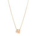18K Rose Gold Diamond Serpenti Viper Demi Pave Pendant Necklace
