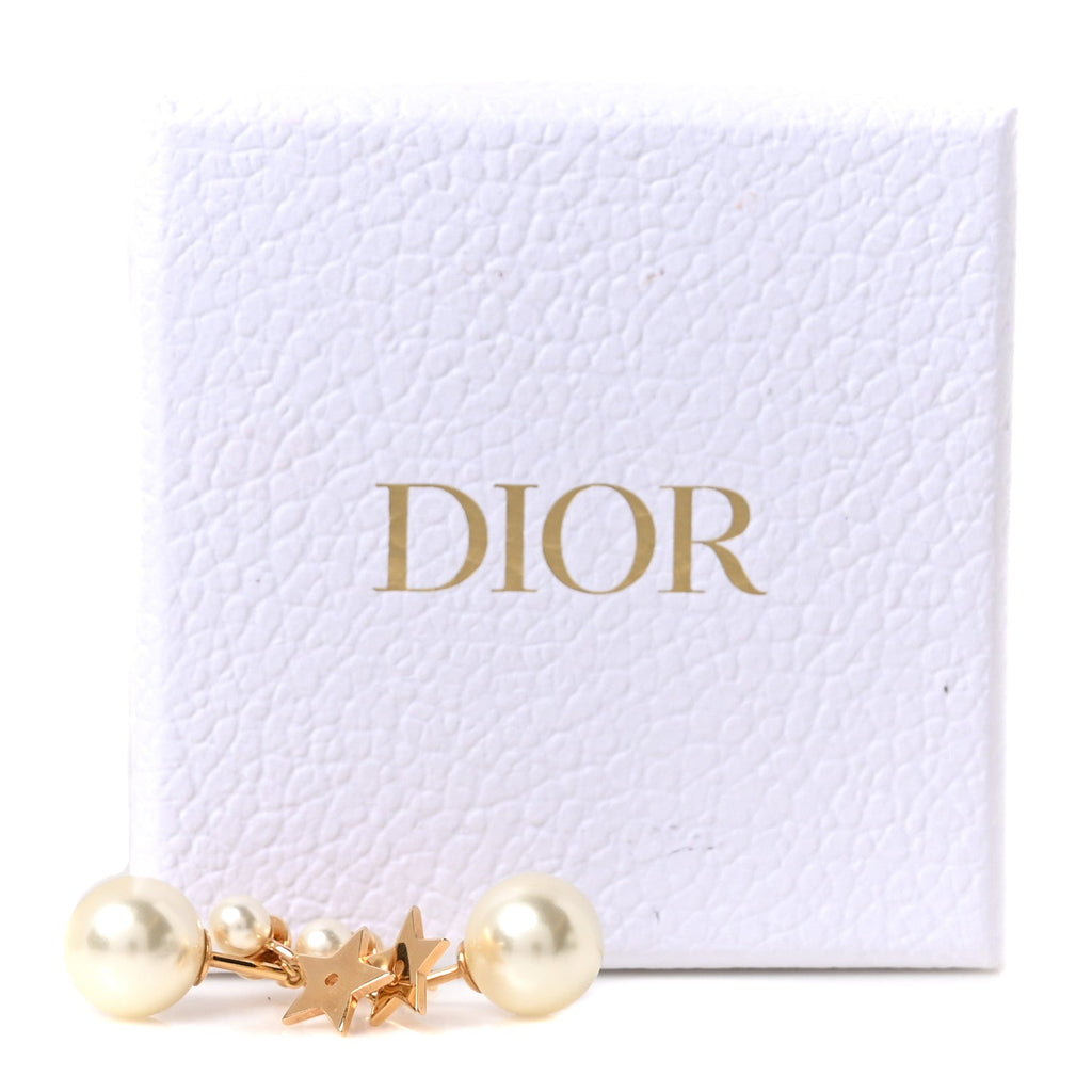 Pearl Crystal My ABCDior Tribales Etoile Star Earrings Gold