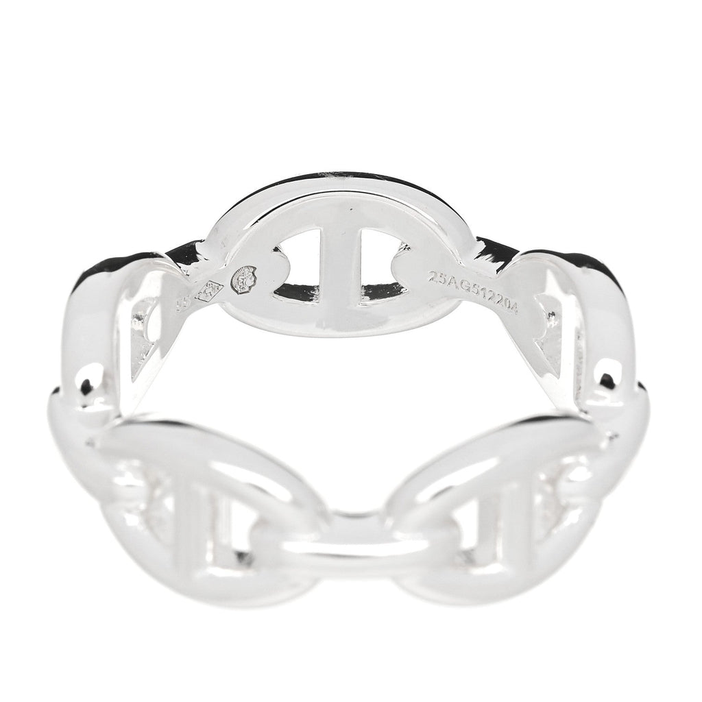 Sterling Silver PM Chaine d'Ancre Enchainee Band Ring 55 7.25