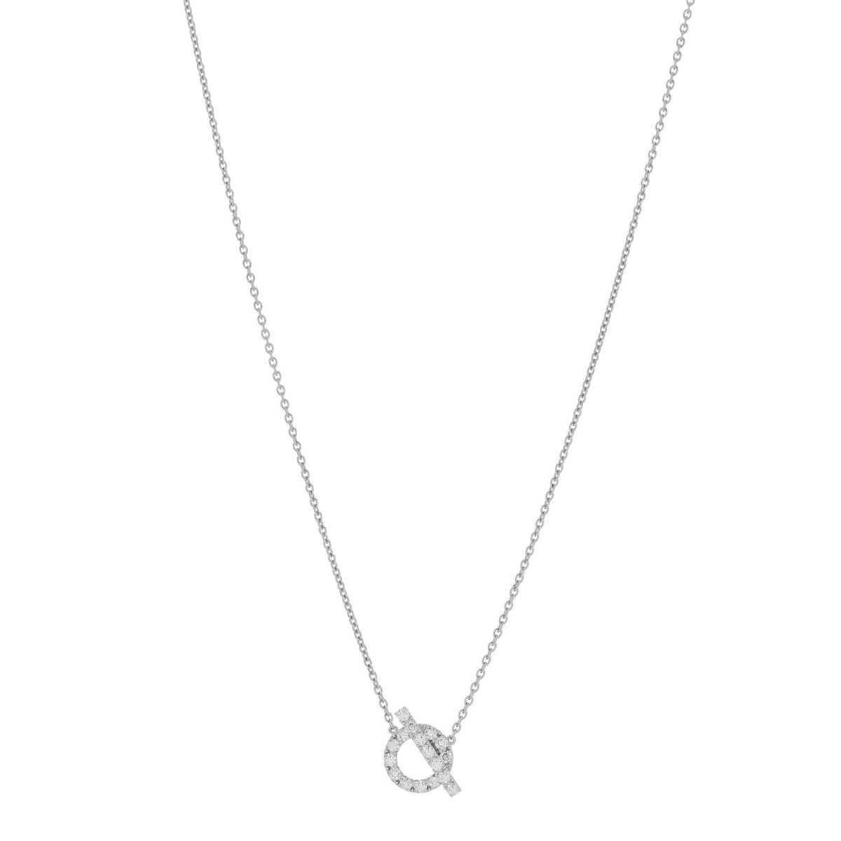 18K White Gold Diamond Finesse Pendant Necklace
