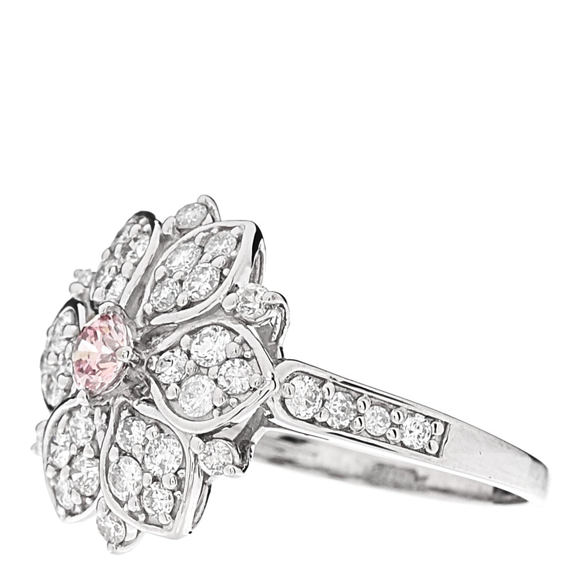 Platinum Diamond Pink Diamond .19ctw Flower Ring  53 6.25