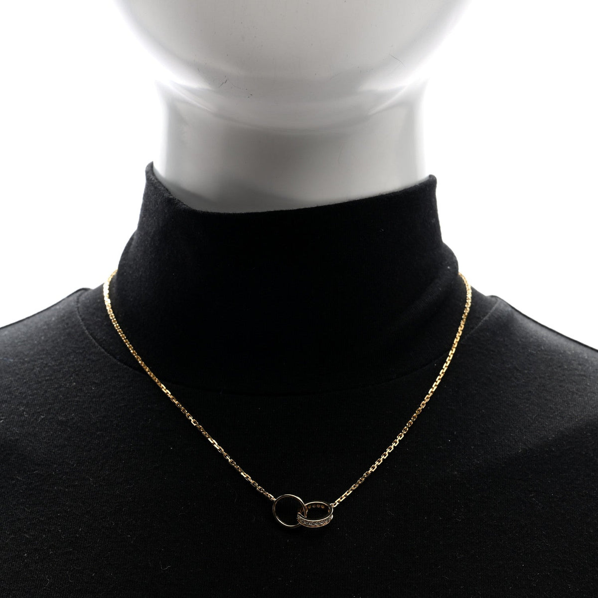 18K Yellow Gold Diamond Interlocking LOVE Necklace