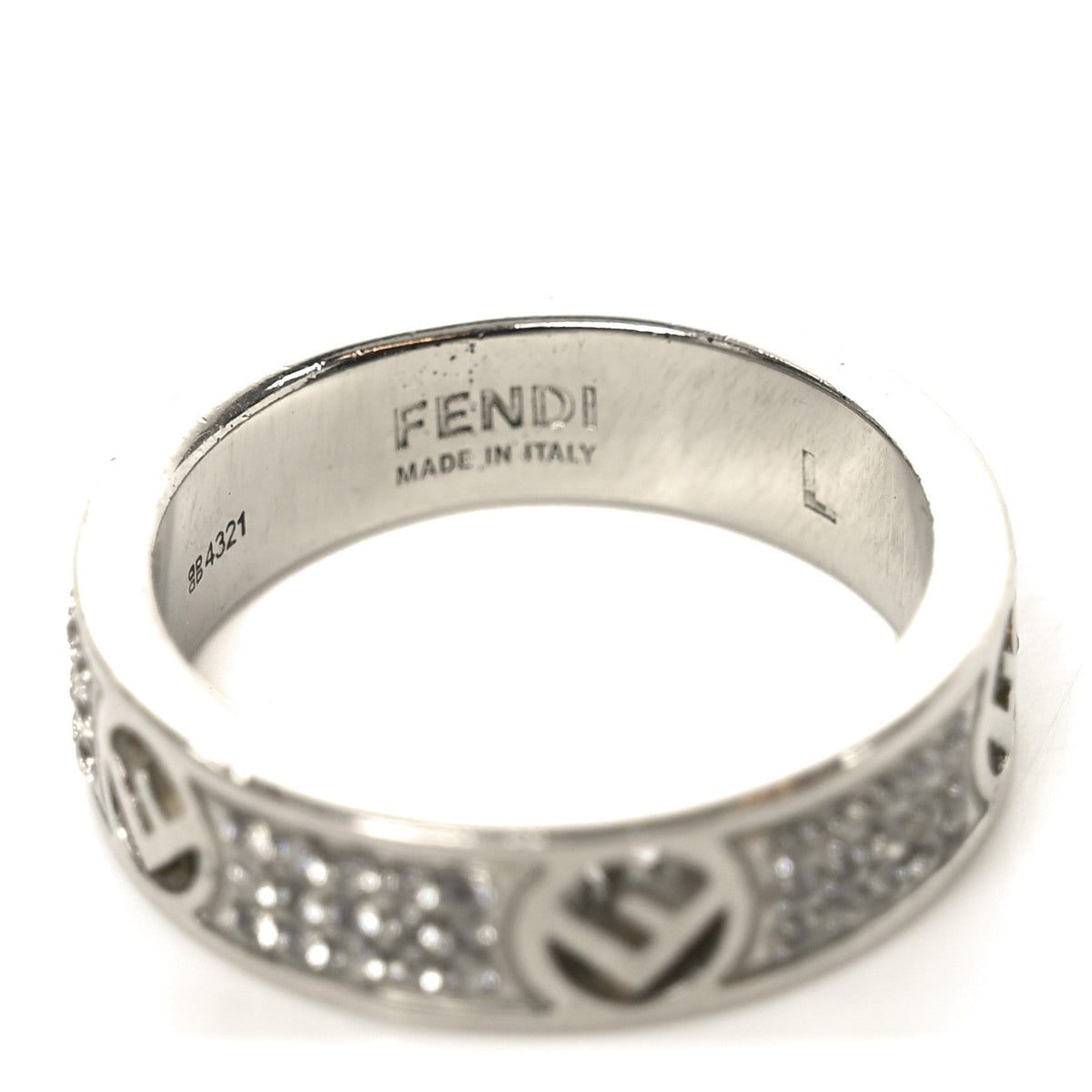 Metal Crystal F is Fendi Ring L Silver