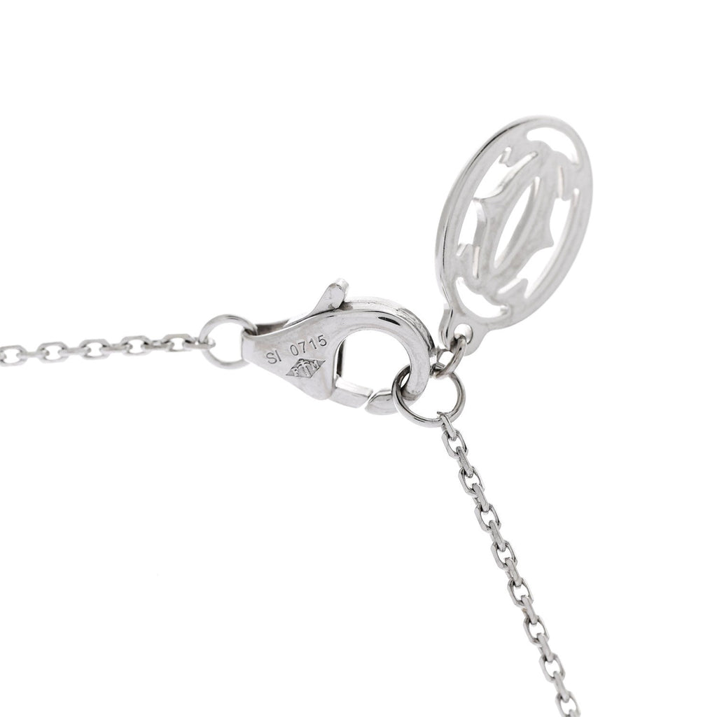 18K White Gold Diamond Legers Drop Necklace