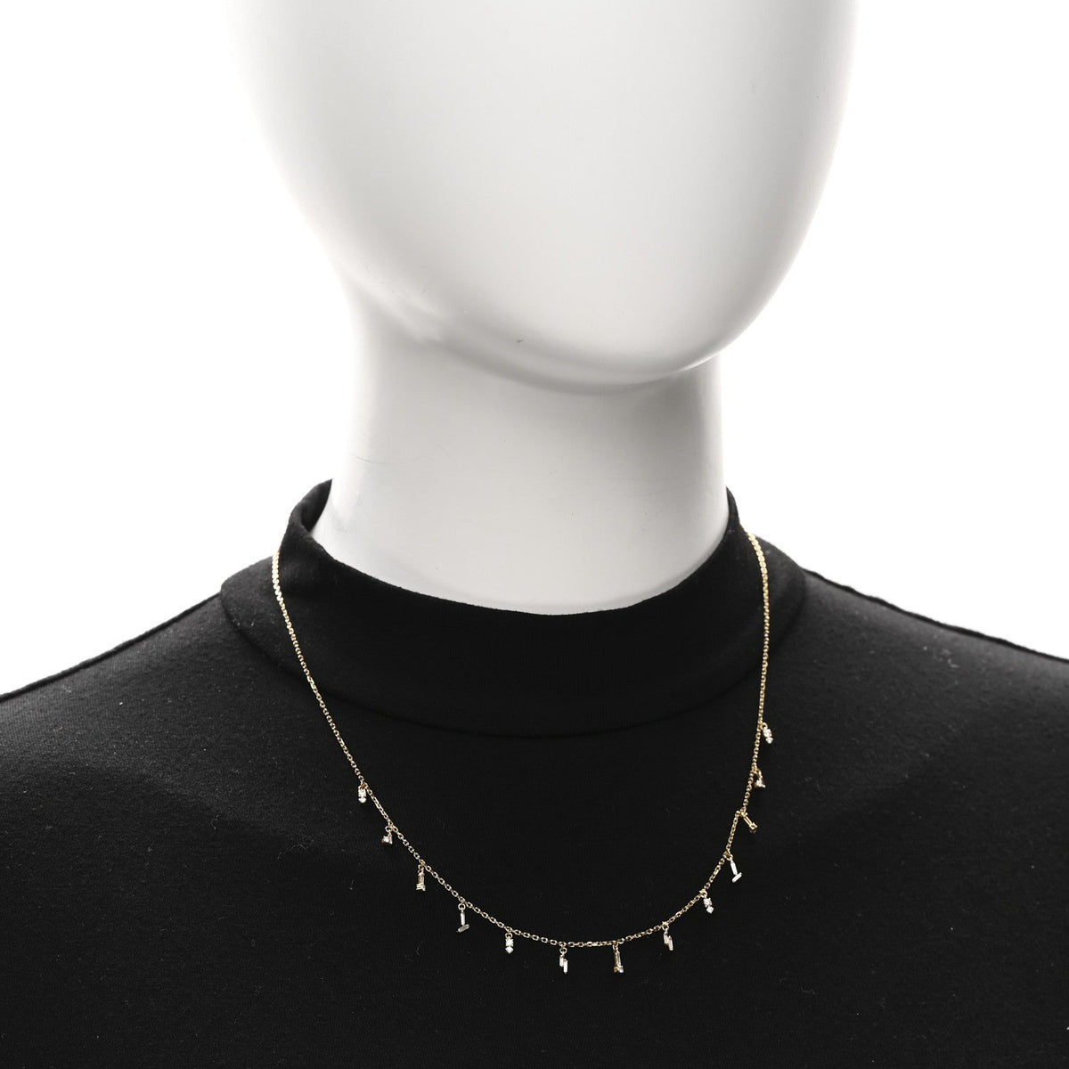 18K Yellow Gold Diamond Classic Drop Necklace
