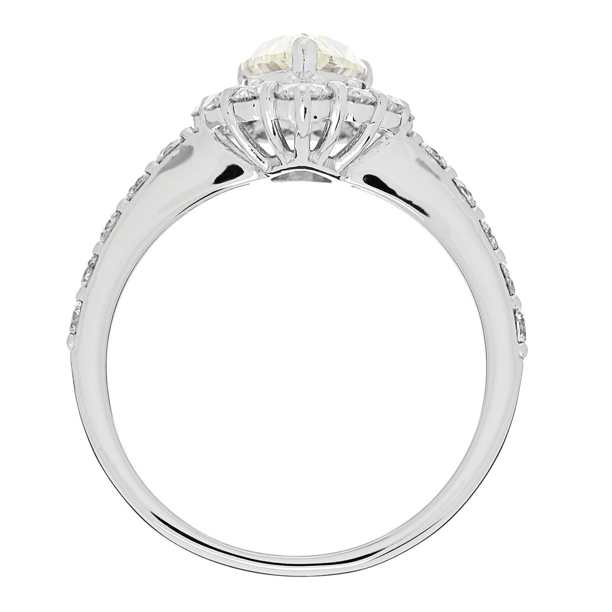 Platinum Diamond 1.15ct Pear Cut Halo Engagement Ring 53 6.25