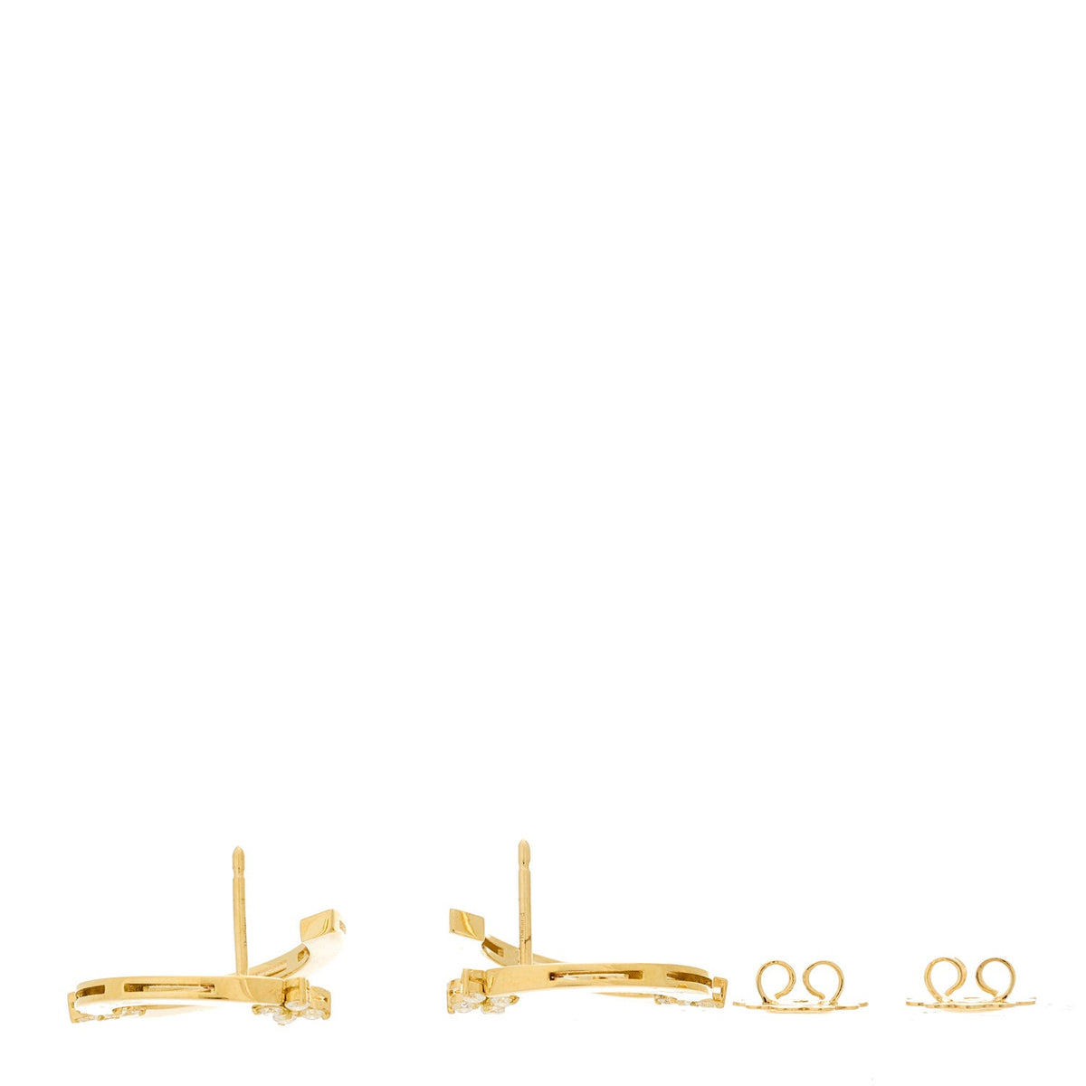 18K Yellow Gold Diamond Double Circle Earrings