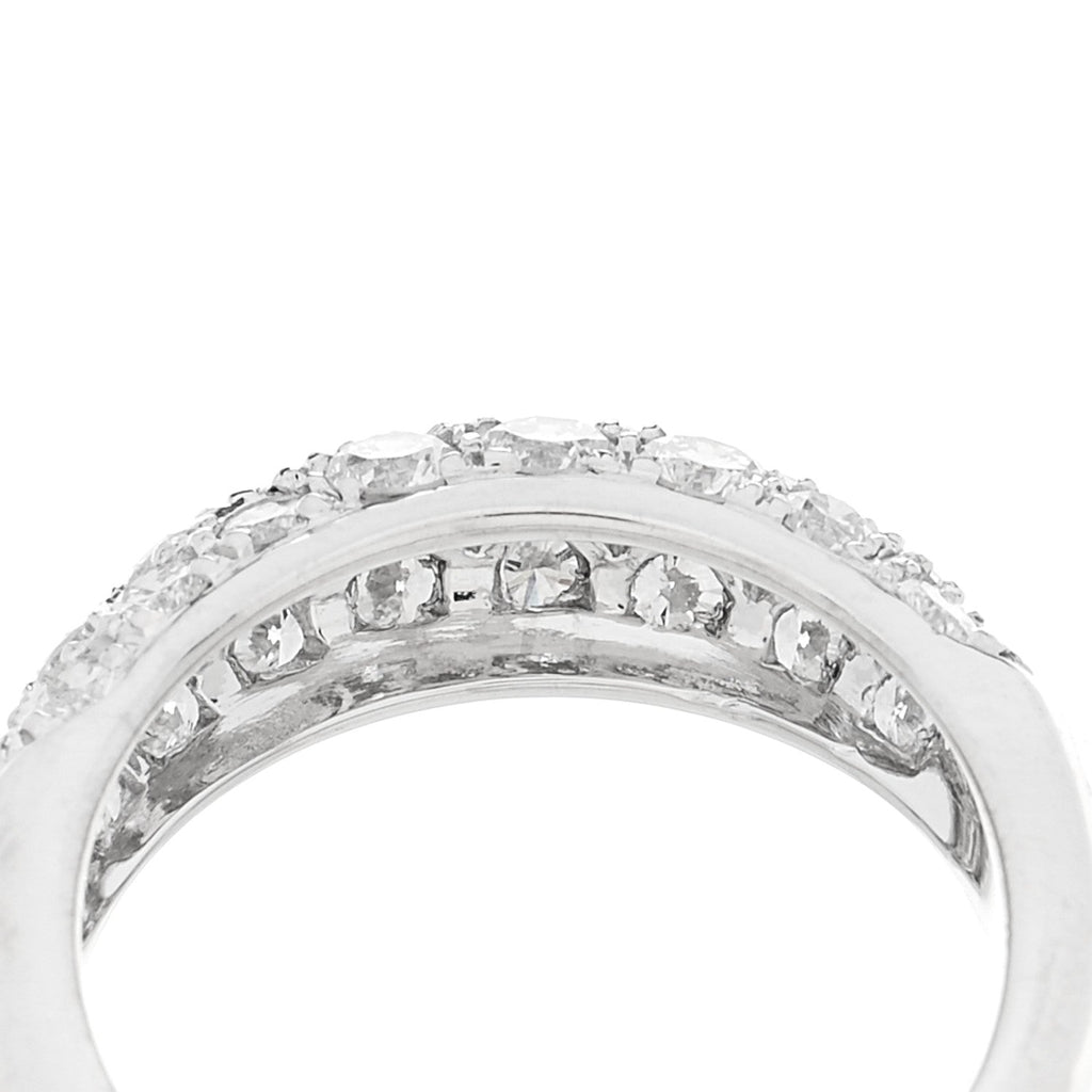 Platinum Diamond 1.18ctw Three Row Dome Band Ring  52 6