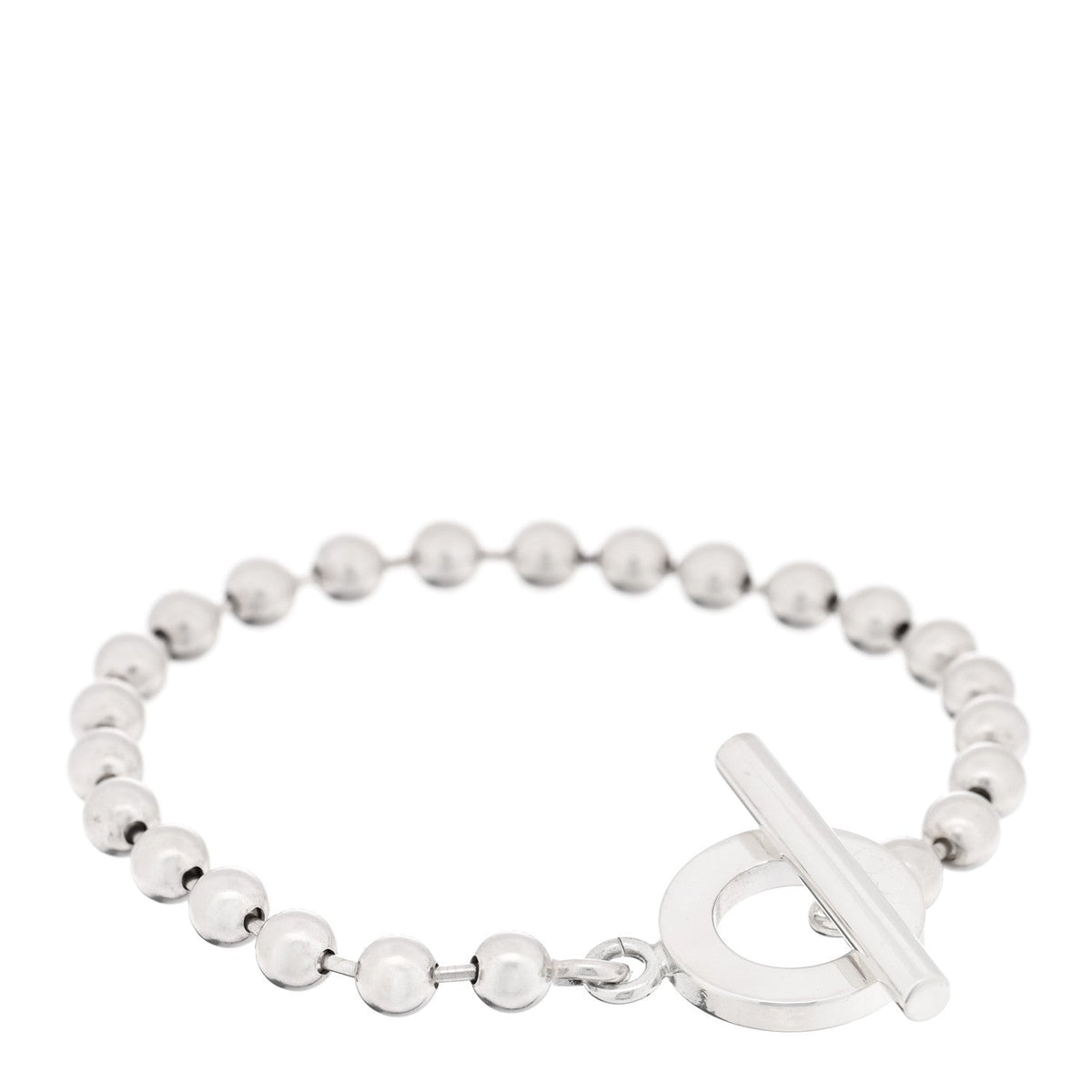 Sterling Silver Boule Bead Toggle Bracelet