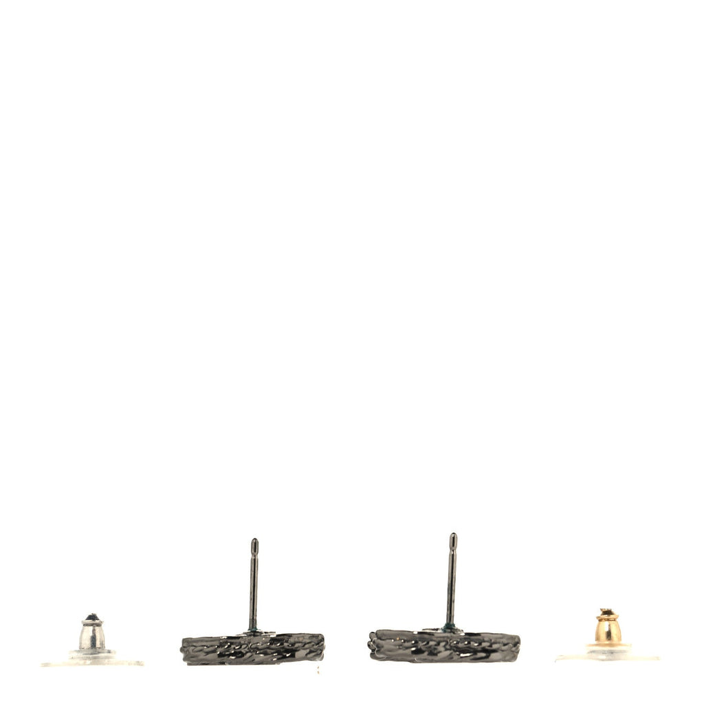 Ruthenium Crystal CC Earrings Black