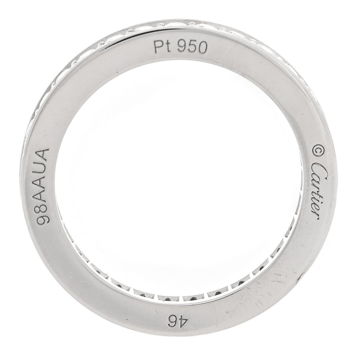 Platinum Diamond .34ctw Ballerine Eternity Band Ring 46 3.75