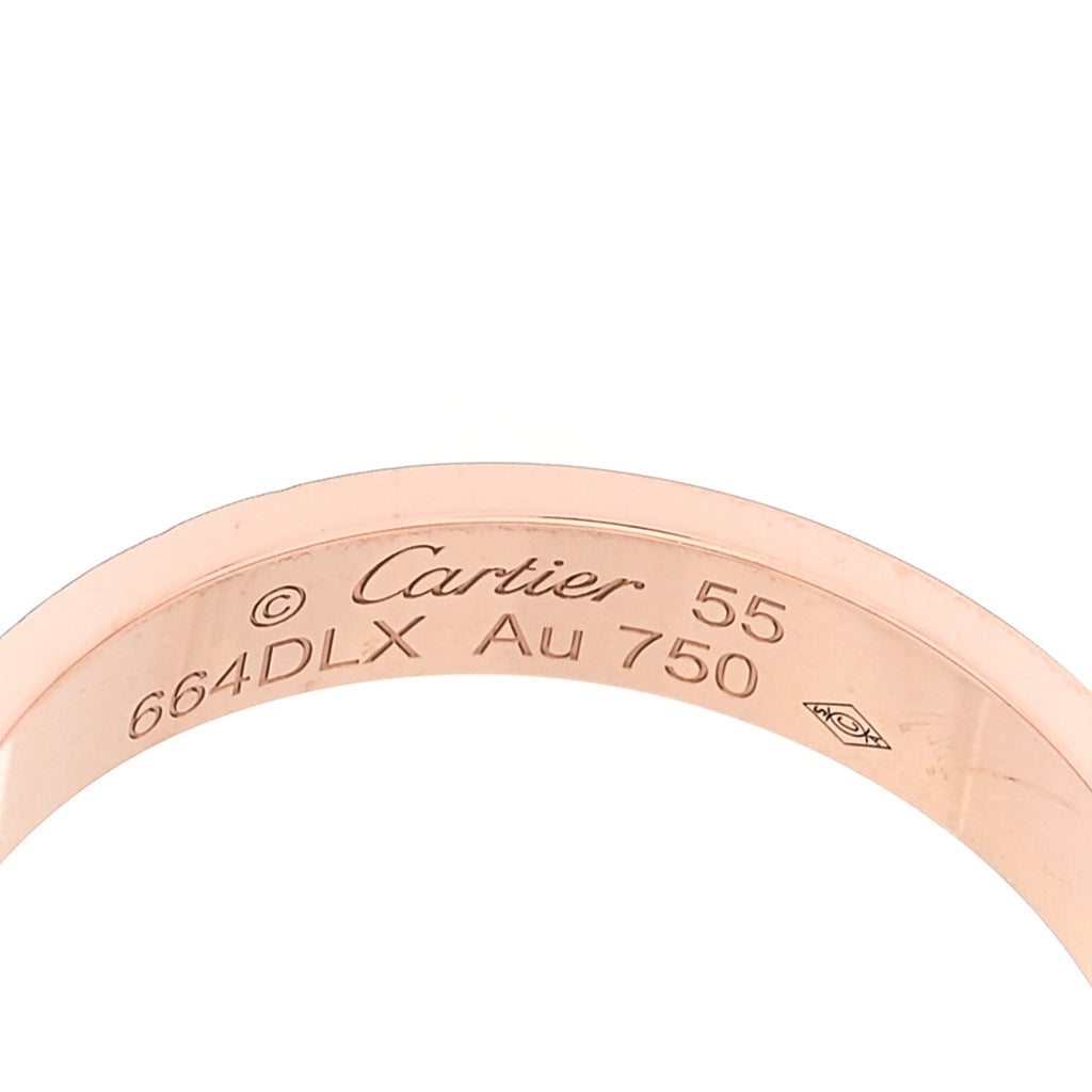 18K Pink Gold 3.5mm LOVE Wedding Band Ring 55 7.25