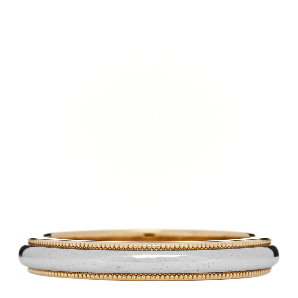 Platinum 18K Yellow Gold 3mm Milgrain Wedding Band Ring 60 9