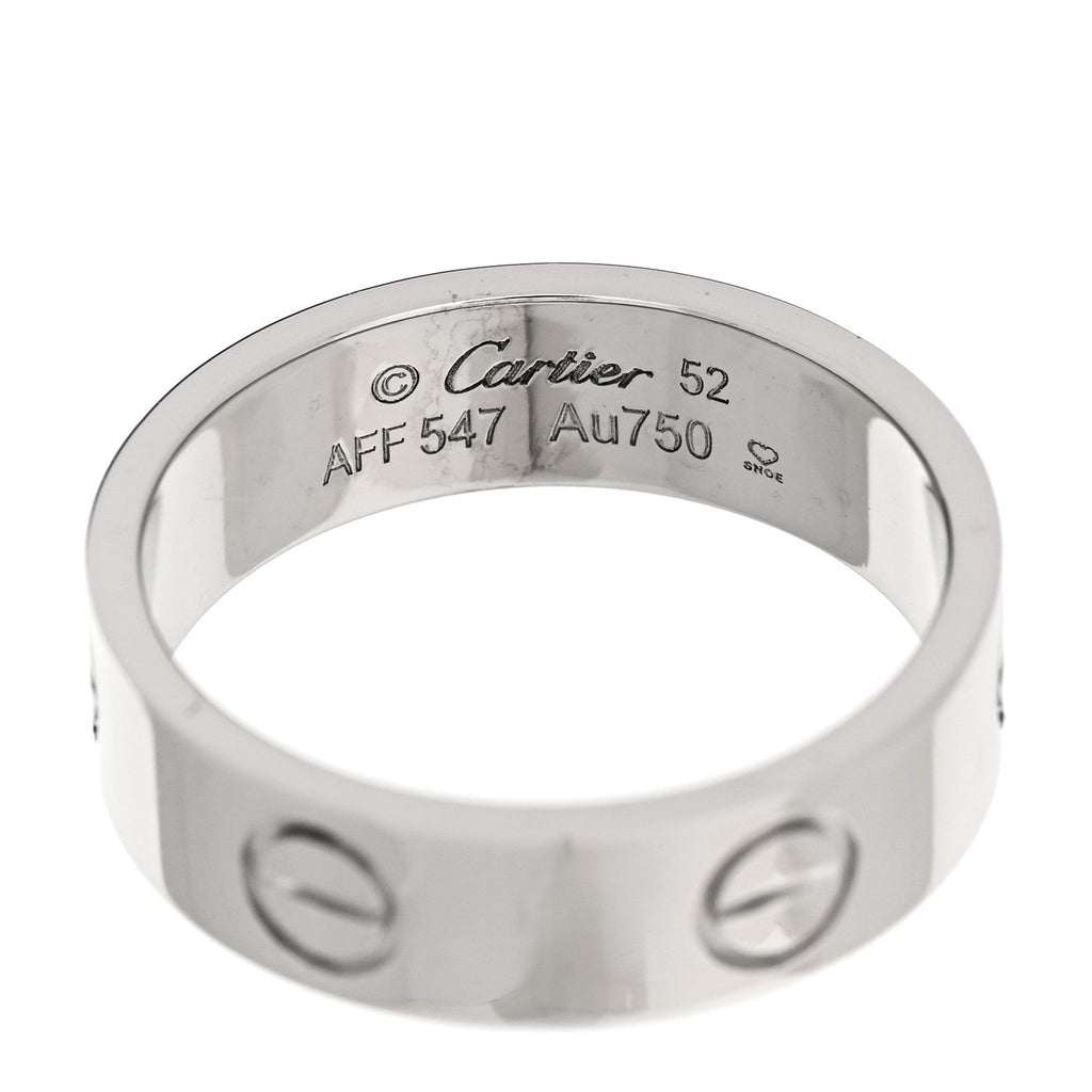 18K White Gold 5.5mm LOVE Ring 52 6