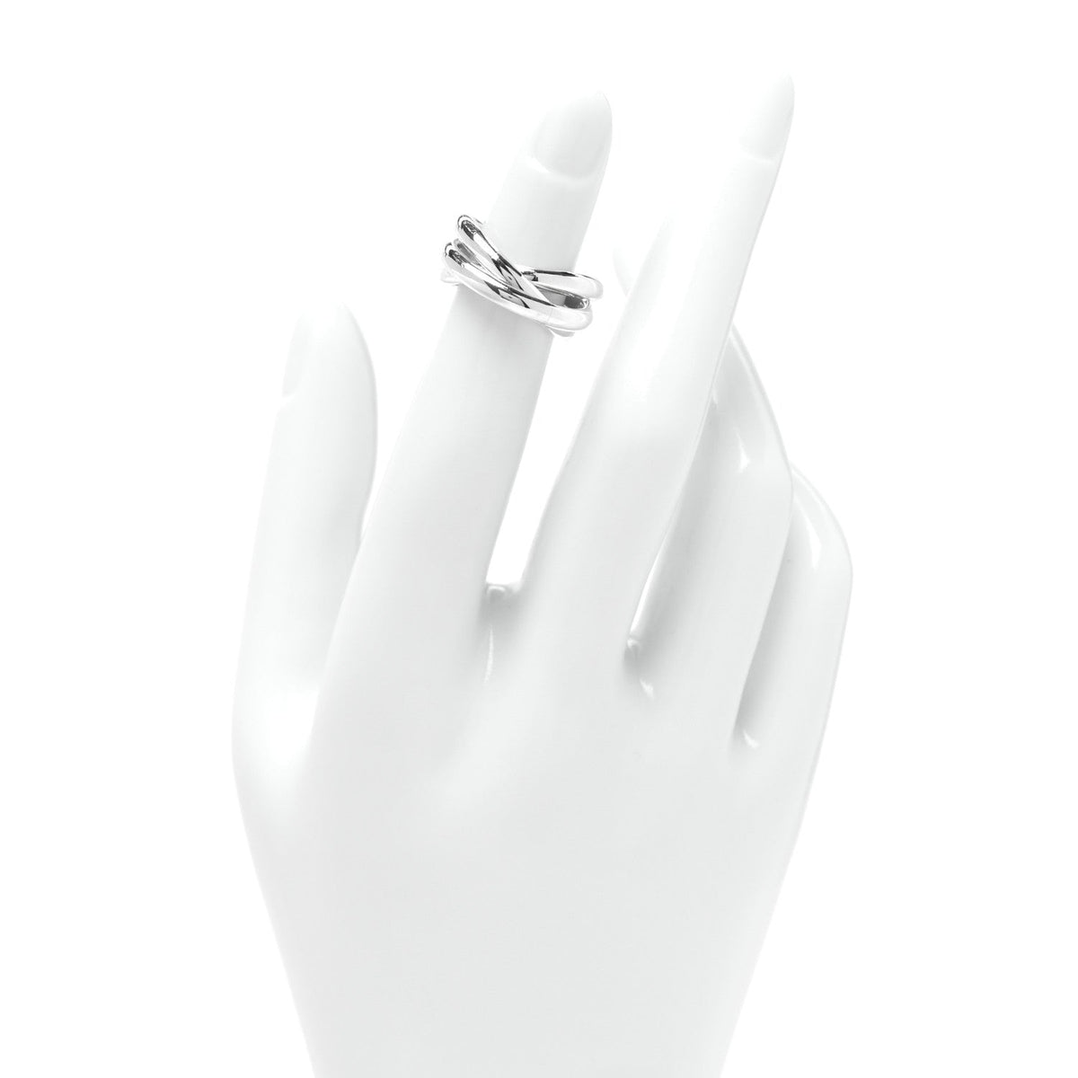 Sterling Silver Interlocking Ring 49 5
