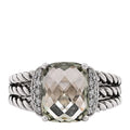 Sterling Silver Diamond Prasiolite 10mm Petite Wheaton Ring 50 5.5