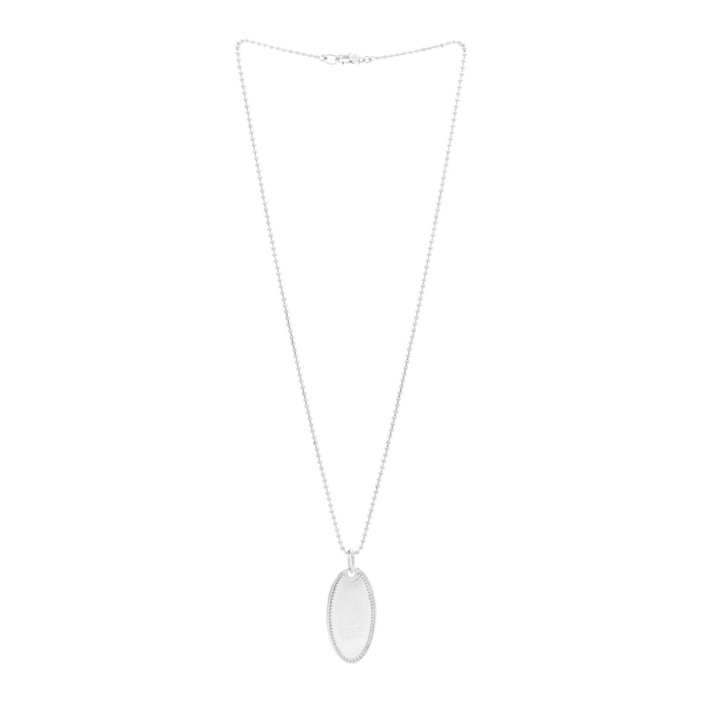 Sterling Silver Trademark Logo Oval Pendant Necklace