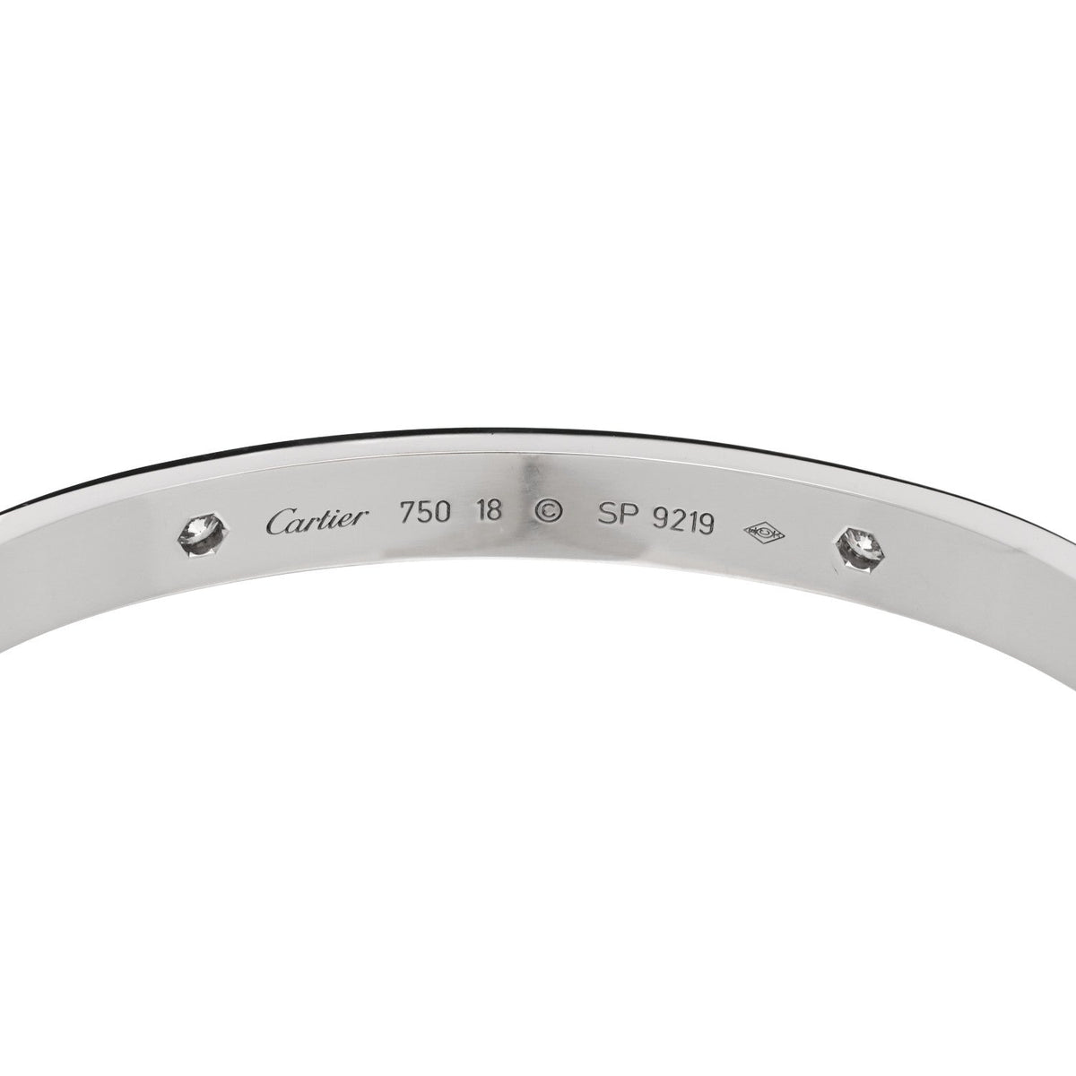 18K White Gold 4 Diamond Love Bracelet 18