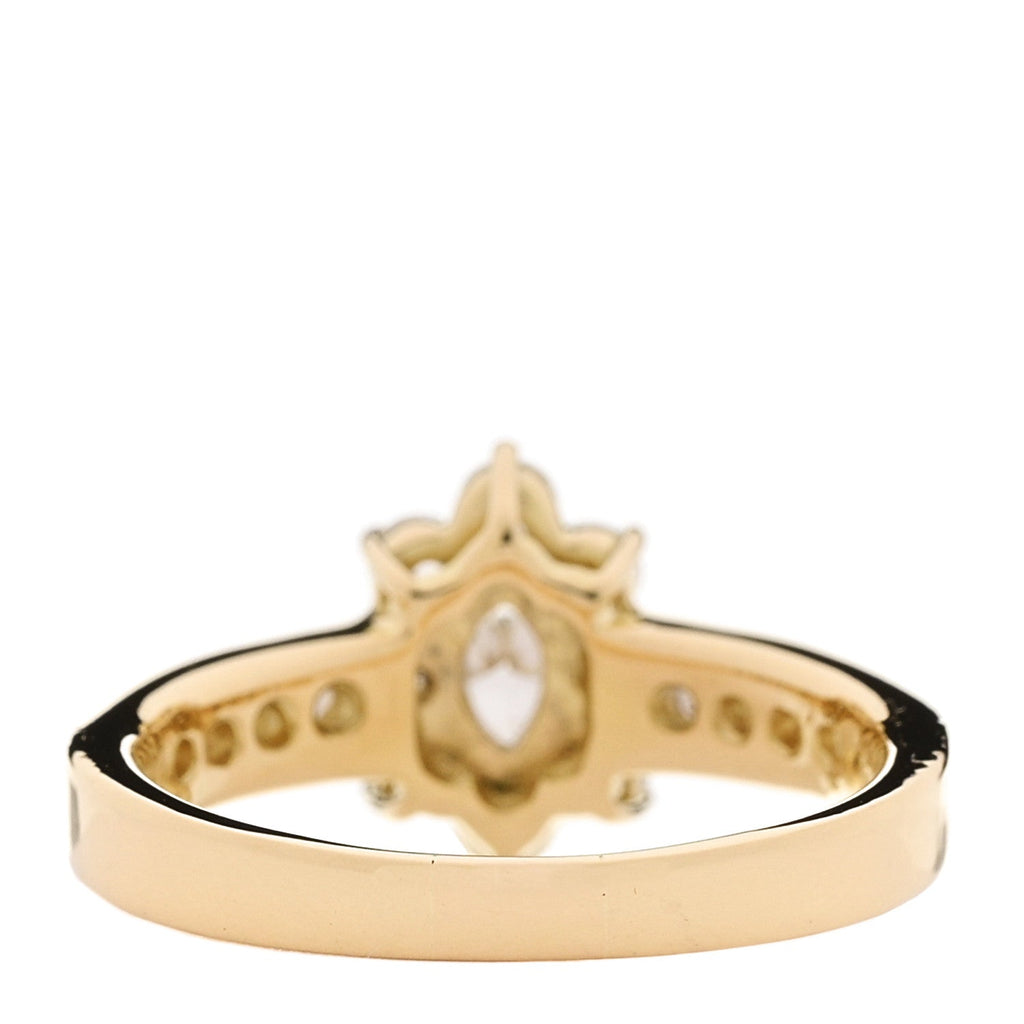 18K Yellow Gold Diamond .19ctw Floral Ring 54 7