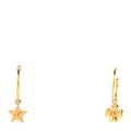 Metal Star Clover Hoop Earrings Gold