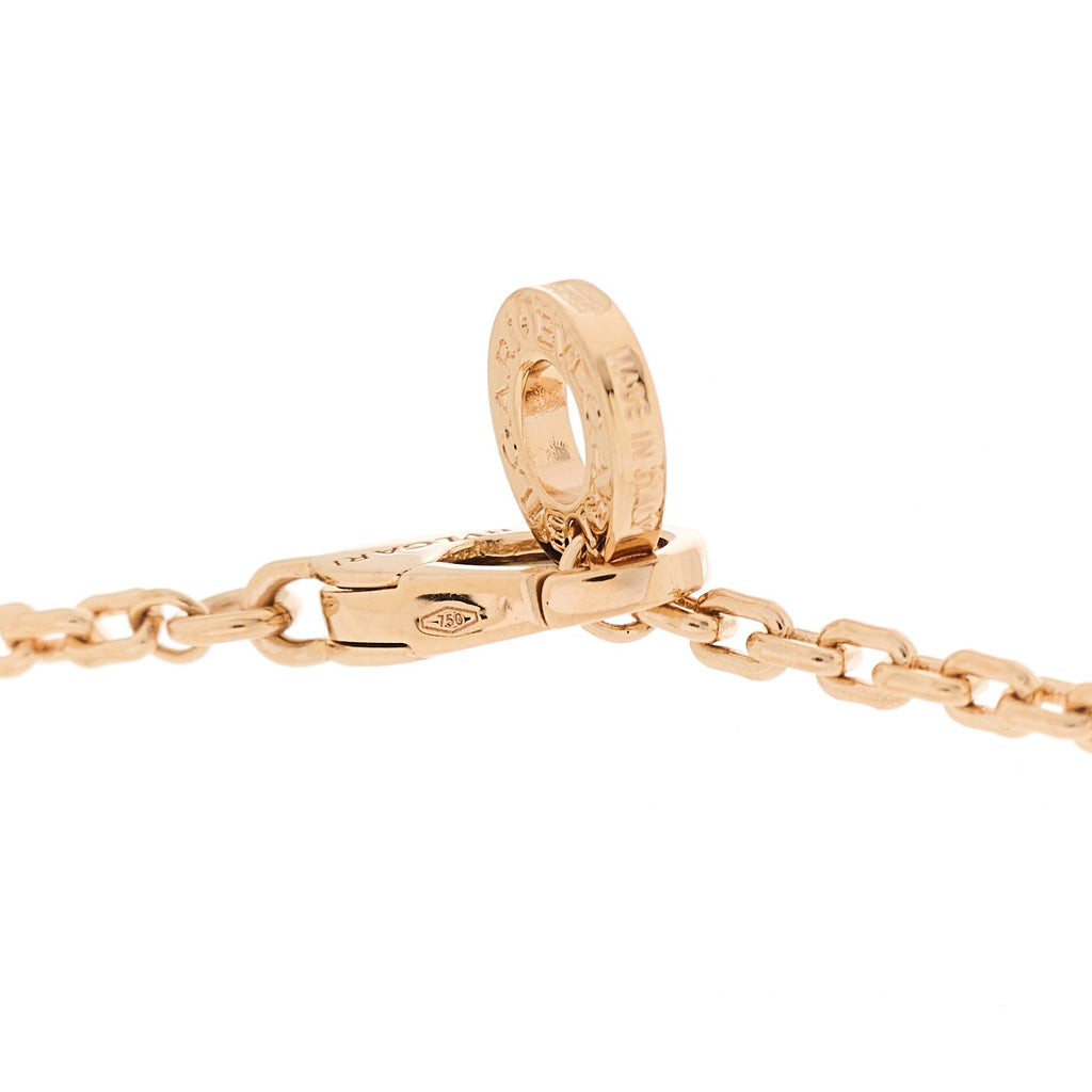 18K Rose Gold Diamond Serpenti Viper Demi Pave Pendant Necklace