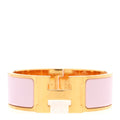 Enamel Wide Clic Clac H Bracelet PM Rose Dragee