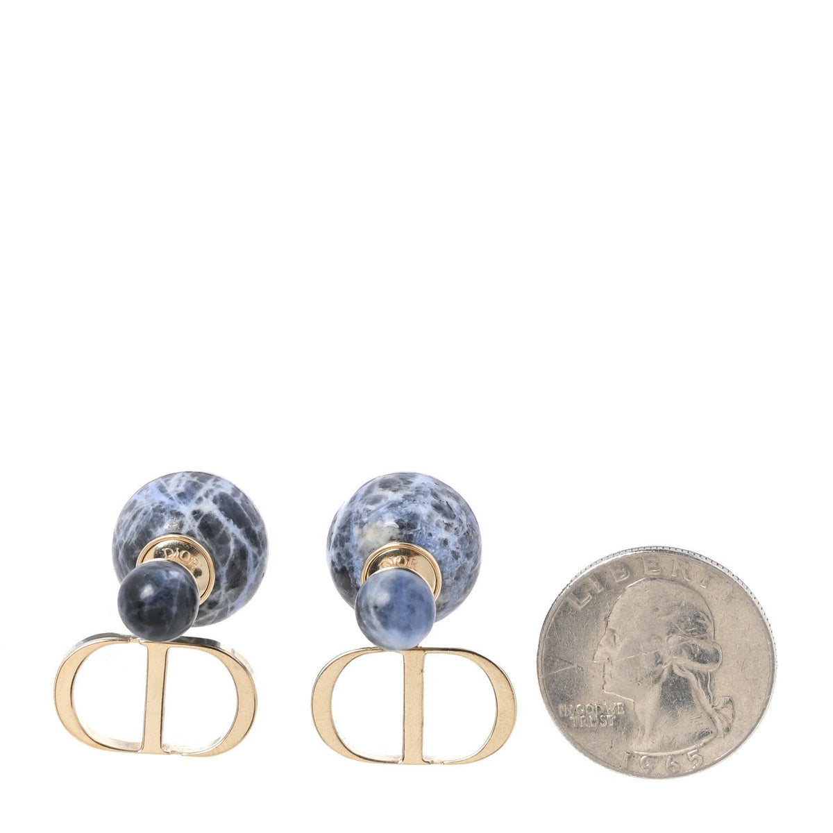 Marble CD Tribal Earrings Blue