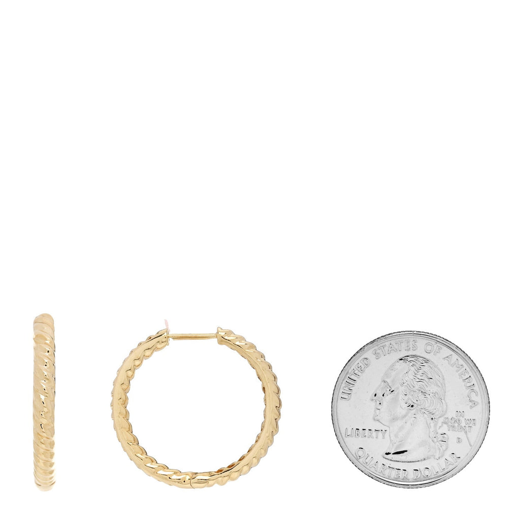 18K Yellow Gold Classic Medium Zoe Hoop Earrings