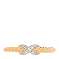 18K Yellow Gold Diamond Petite X Ring 49 5