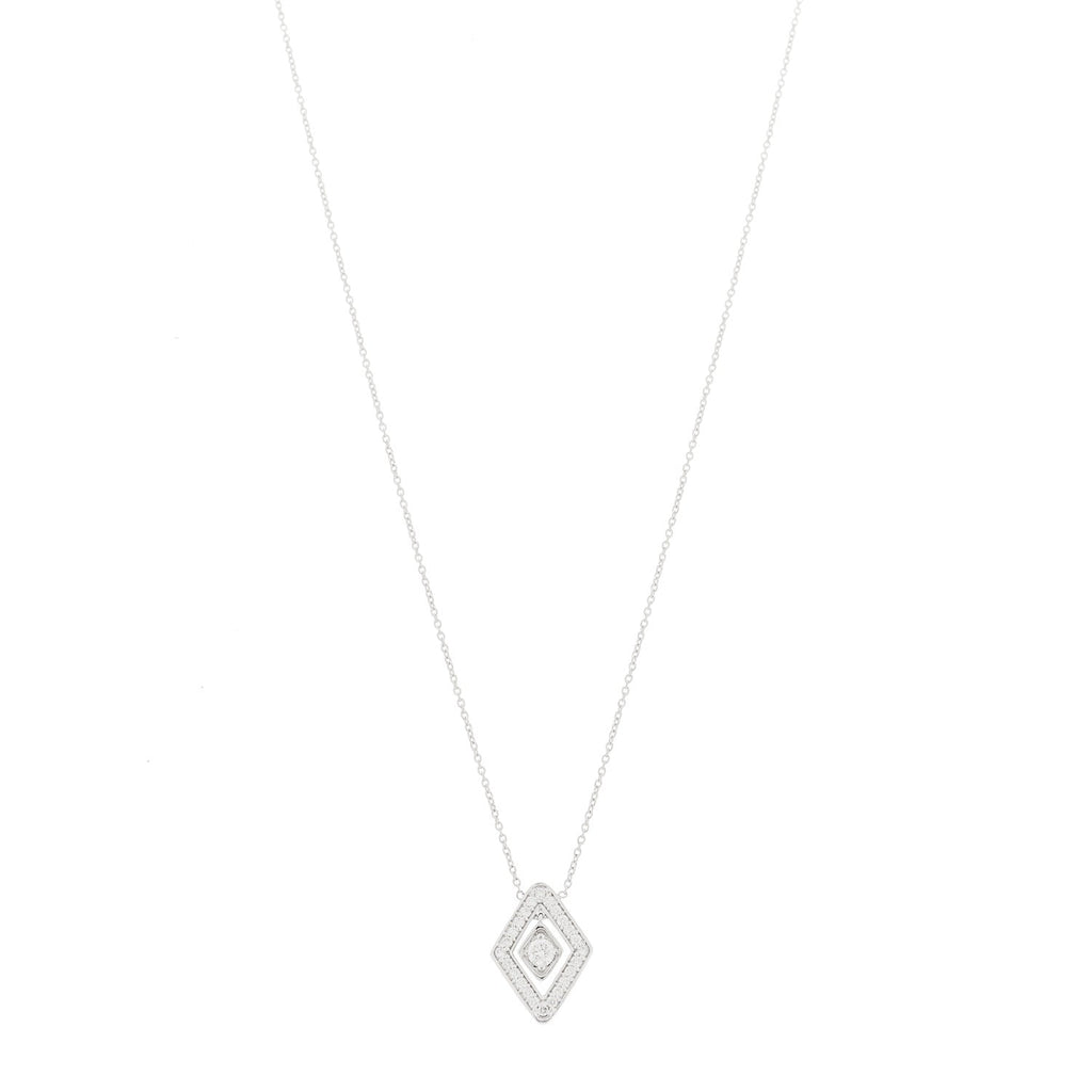 18K White Gold Diamond Diamante Necklace