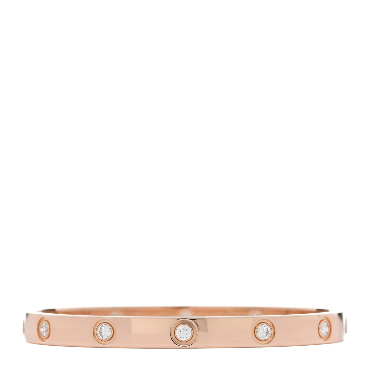 18K Pink Gold 10 Diamond LOVE Bracelet 17