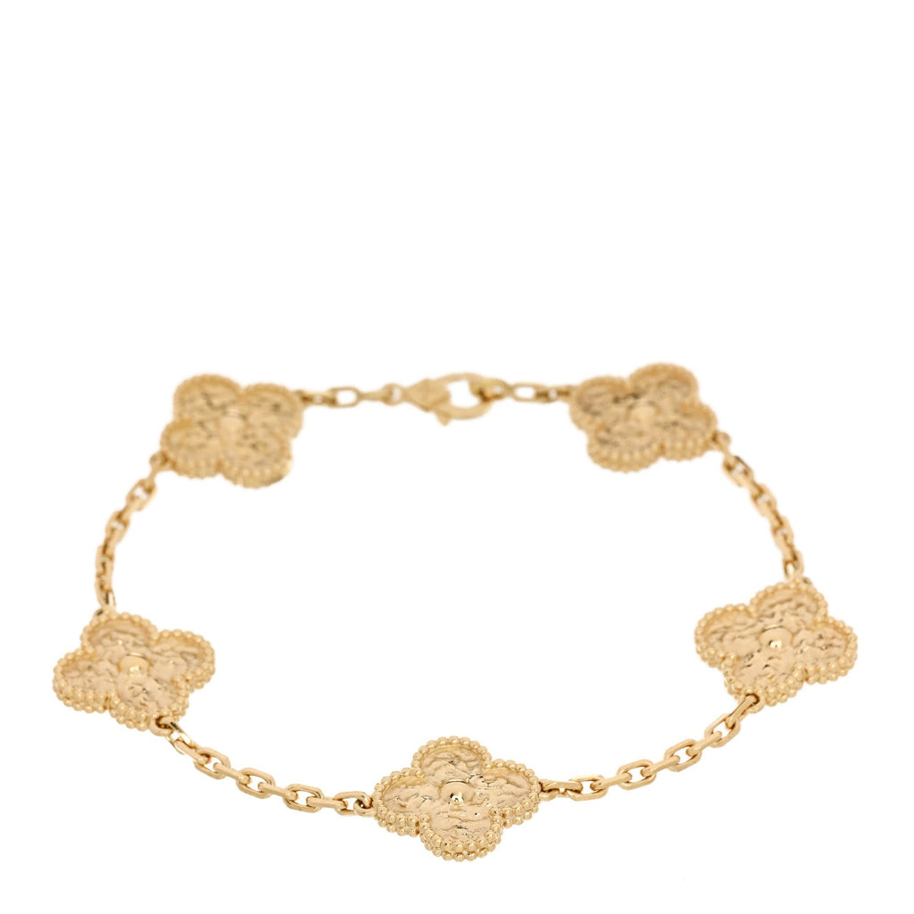 18K Yellow Gold 5 Motifs Vintage Alhambra Bracelet